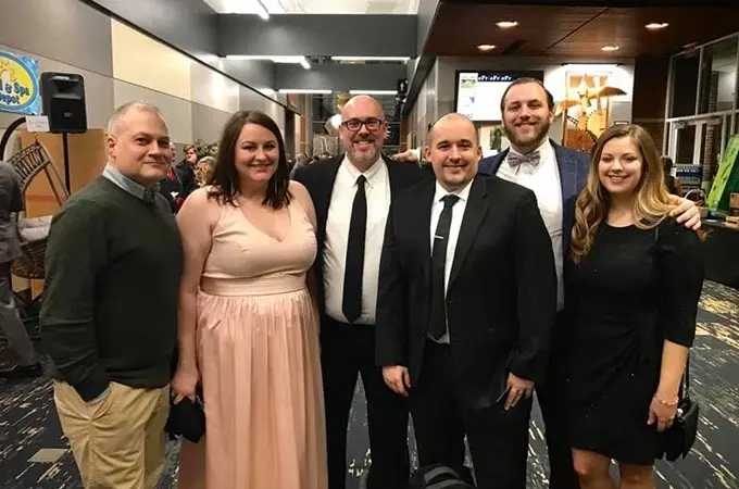 Sublime Media Group marketing team in lobby of Sloan Convention Center at the 2019 Furball benefiting the Bowling Green Warren County Humane Society