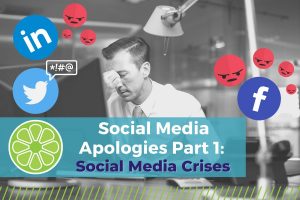 Man at desk looking stressed, "Social Media Apologies Part 1: Social Media Crises"